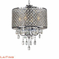 Moderne chambre carrée lustre pendentif lumière argent cristal maison éclairage